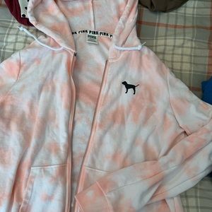 VS PINK tie dye zip up hoodie